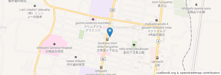 Mapa de ubicacion de サン薬局 en Jepun, 栃木県, 下野市.
