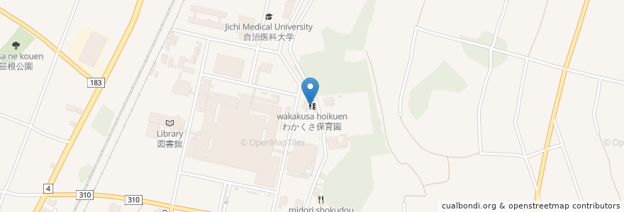 Mapa de ubicacion de わかくさ保育園 en 日本, 栃木県, 下野市.