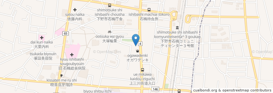 Mapa de ubicacion de ENEOS 若松商店石橋北ＳＳ en 日本, 栃木県, 下野市.