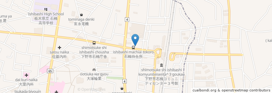 Mapa de ubicacion de 北條薬局 en 日本, 栃木県, 下野市.