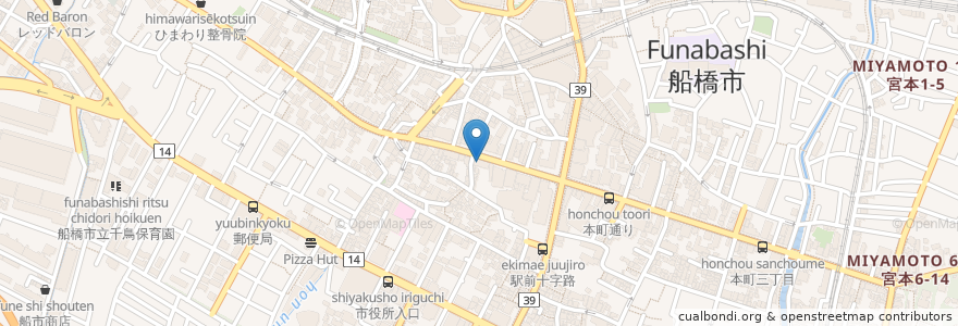 Mapa de ubicacion de Kurosan en Japan, Chiba Prefecture, Funabashi.