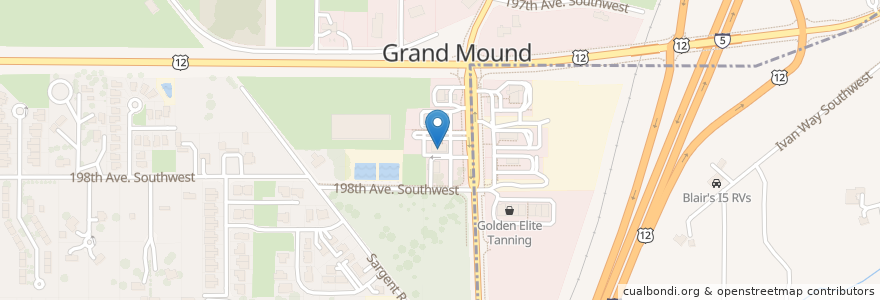 Mapa de ubicacion de Starbucks en Amerika Syarikat, Washington, Thurston County, Grand Mound.