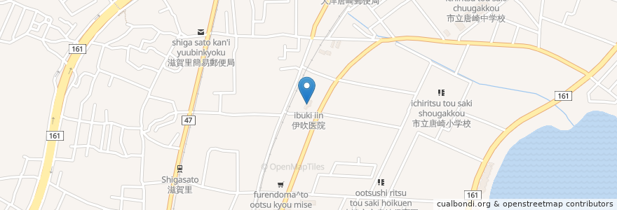 Mapa de ubicacion de 伊吹医院 en 日本, 滋賀県, 大津市.