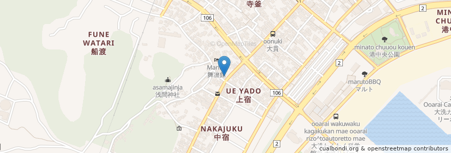 Mapa de ubicacion de 桜井食堂 en 日本, 茨城県, 東茨城郡, 大洗町.