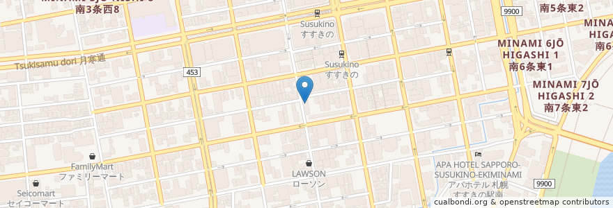 Mapa de ubicacion de bar sky en Japan, Präfektur Hokkaido, 石狩振興局, 札幌市, 中央区.