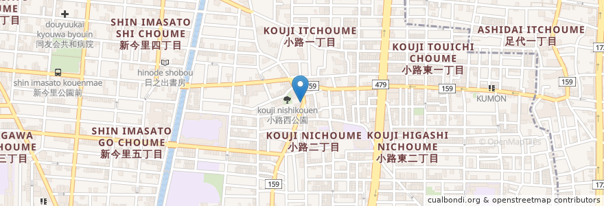 Mapa de ubicacion de みかん en Japão, 大阪府, 大阪市, 生野区.