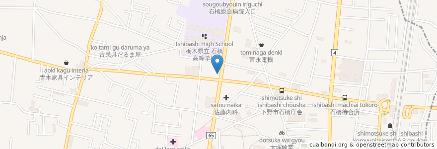 Mapa de ubicacion de 鮨舟元 en Japão, 栃木県, 下野市.
