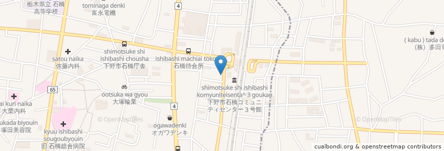 Mapa de ubicacion de 野村薬局 en 日本, 栃木県, 下野市.