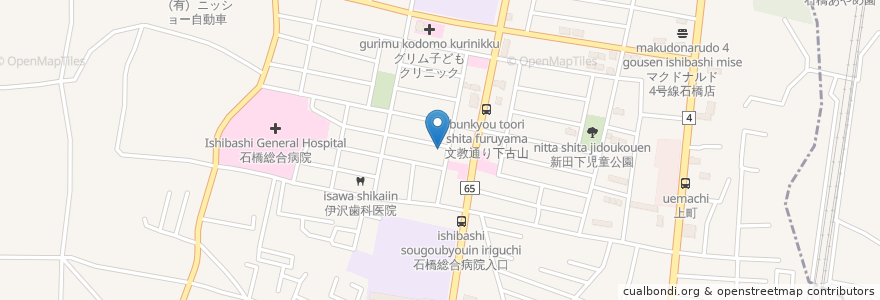 Mapa de ubicacion de いわぶち調剤薬局 en اليابان, 栃木県, 下野市.