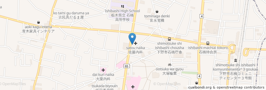 Mapa de ubicacion de イエロー・グリーン薬局いしばし店 en Jepun, 栃木県, 下野市.