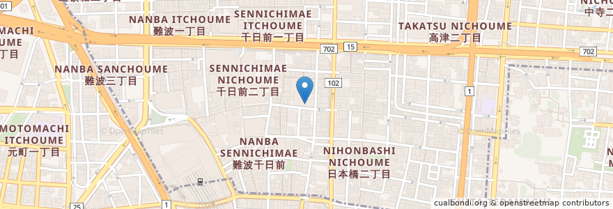 Mapa de ubicacion de irish clover en 日本, 大阪府, 大阪市, 中央区.