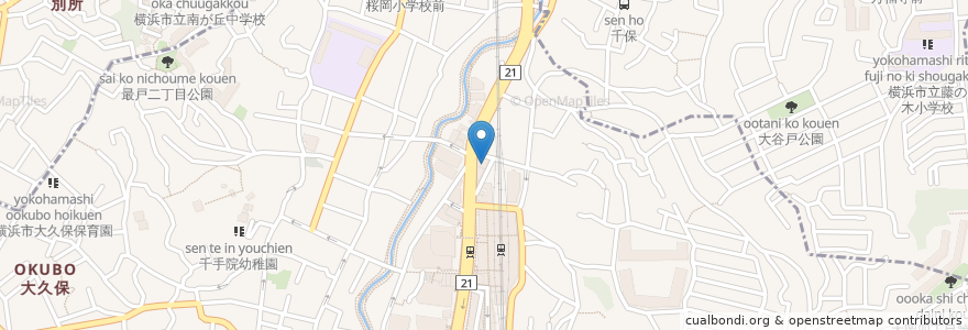 Mapa de ubicacion de おいかわ歯科クリニック en 일본, 가나가와현, 요코하마시.