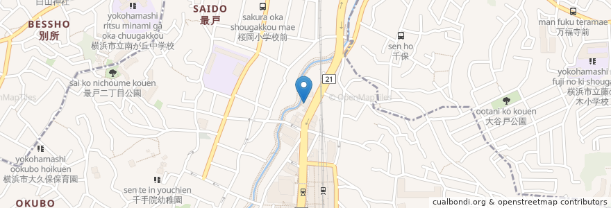 Mapa de ubicacion de 市川矯正歯科 en ژاپن, 神奈川県, 横浜市.