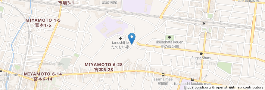 Mapa de ubicacion de Navipark en Japão, 千葉県, 船橋市.