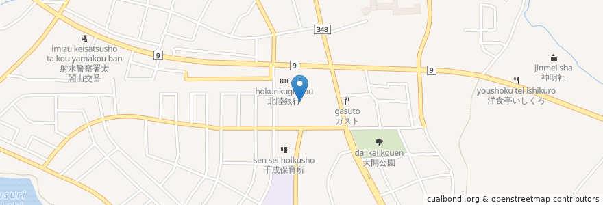 Mapa de ubicacion de 太閤寿司 en Japón, Prefectura De Toyama, 射水市.
