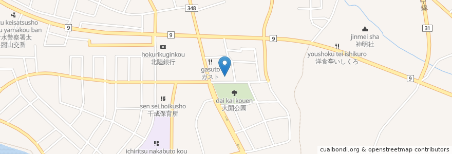 Mapa de ubicacion de おおがくクリニック(眼科) en اليابان, 富山県, 射水市.
