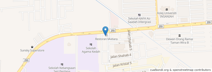 Mapa de ubicacion de Restoran Mutiara en Malaysia, Kedah, Kota Setar.