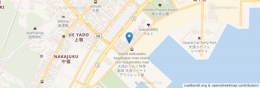 Mapa de ubicacion de きらきらクレープ en Japón, Prefectura De Ibaraki, 東茨城郡, 大洗町.