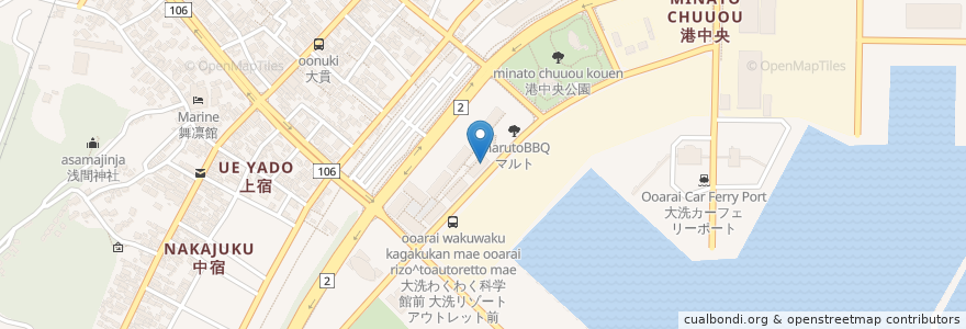 Mapa de ubicacion de 大洗浜っこ食堂　お魚天国 en 日本, 茨城県, 東茨城郡, 大洗町.