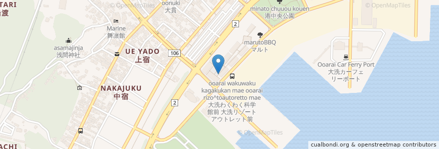 Mapa de ubicacion de 海賊船パイレーツ号 en 日本, 茨城県, 東茨城郡, 大洗町.