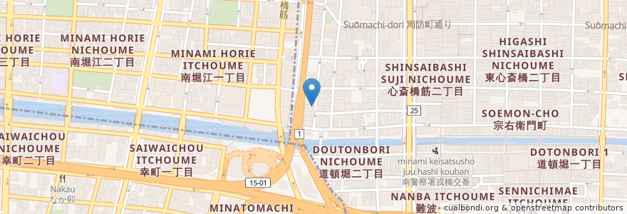 Mapa de ubicacion de Moon Tower en 일본, 오사카부, 오사카, 中央区.