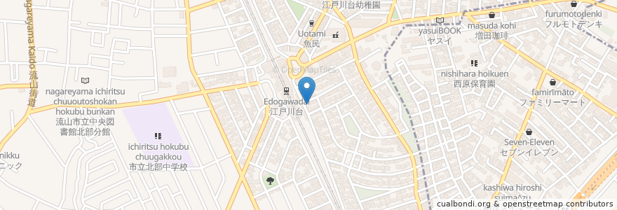 Mapa de ubicacion de 江戸川台教会 en Giappone, Prefettura Di Chiba, 流山市.