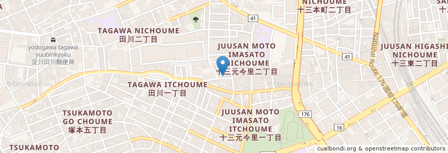 Mapa de ubicacion de あらい商店 en 日本, 大阪府, 大阪市, 淀川区.