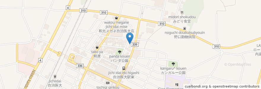 Mapa de ubicacion de 遊喰ダイニング てんか 自治医大店 en اليابان, 栃木県, 下野市.
