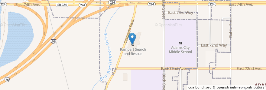Mapa de ubicacion de Rampart Search and Rescue en ایالات متحده آمریکا, Colorado, Adams County.