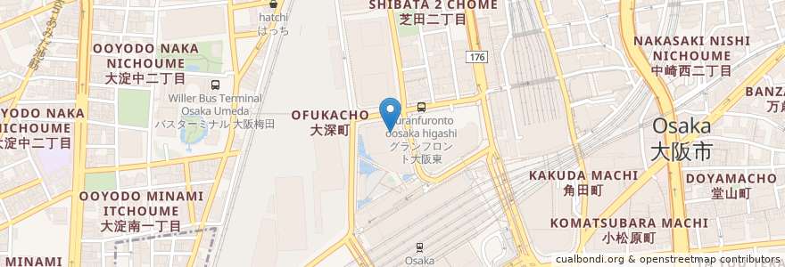 Mapa de ubicacion de Qu'il fait bon en Japão, 大阪府, 大阪市, 北区.