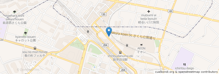 Mapa de ubicacion de ケンタッキーフライドチキン en Japonya, 千葉県, 習志野市.
