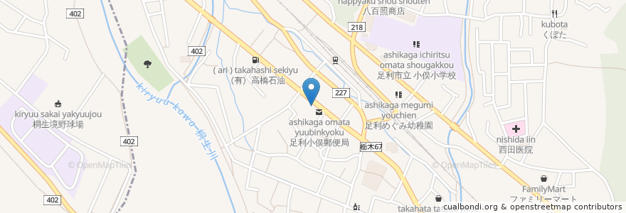 Mapa de ubicacion de （有）関口薬品 en Japan, 栃木県, 足利市.