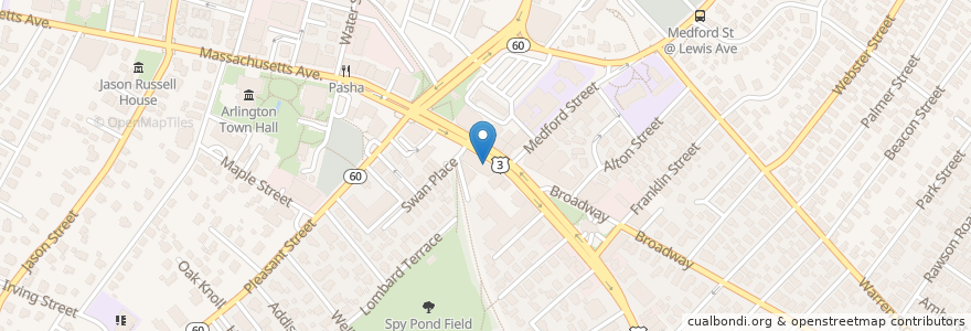 Mapa de ubicacion de Tango en 미국, 매사추세츠, Middlesex County, Arlington.