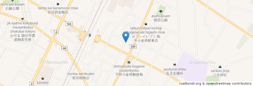 Mapa de ubicacion de 手打ちそば丸美屋 en Japón, Prefectura De Tochigi, 下野市.