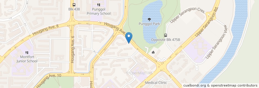 Mapa de ubicacion de Kopitiam 24h coffee shop en Singapura, Northeast.