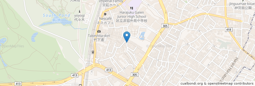 Mapa de ubicacion de サーティワン en Япония, Токио, Сибуя.