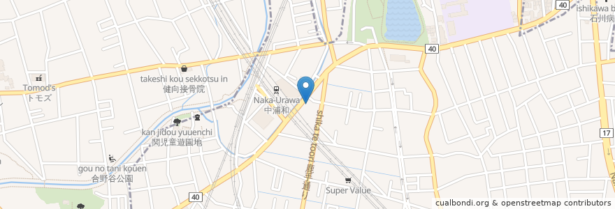 Mapa de ubicacion de 中浦和薬局 en Japan, Saitama Prefecture, Saitama, Minami Ward.