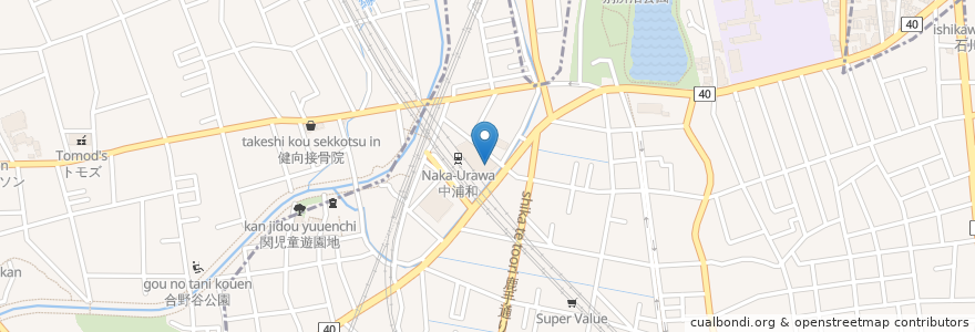 Mapa de ubicacion de バーミヤン en 日本, 埼玉県, さいたま市, 南区.
