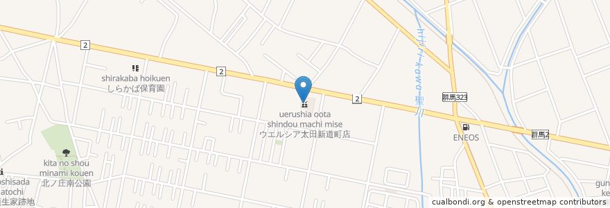 Mapa de ubicacion de ウエルシア太田新道町店 en Japon, Préfecture De Gunma, 太田市.