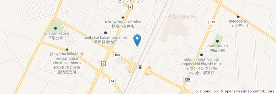 Mapa de ubicacion de 居酒屋金ちゃん en Япония, Тотиги, 下野市.
