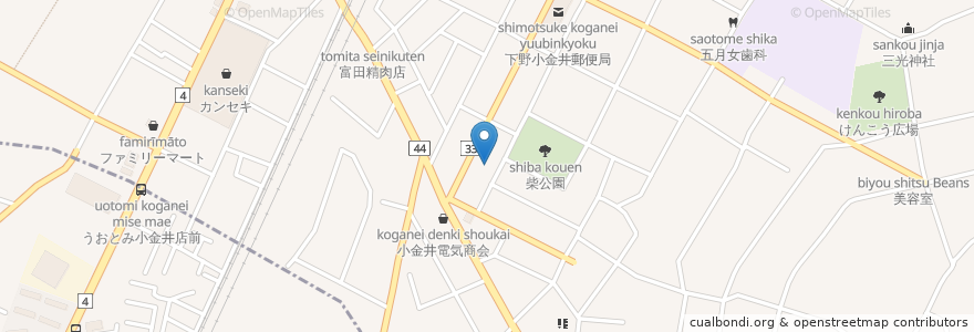 Mapa de ubicacion de ちょう動物病院 en اليابان, 栃木県, 下野市.