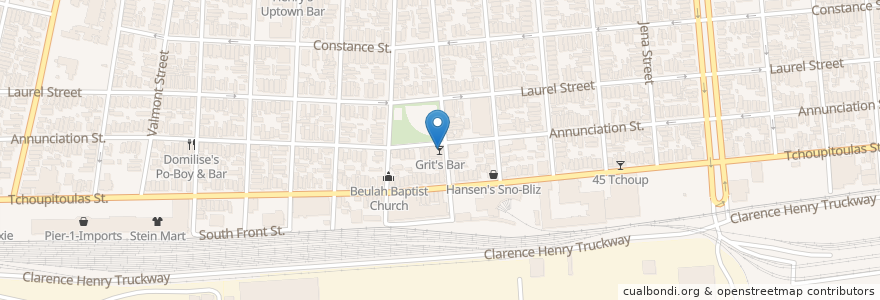 Mapa de ubicacion de Grit's Bar en United States, Louisiana.
