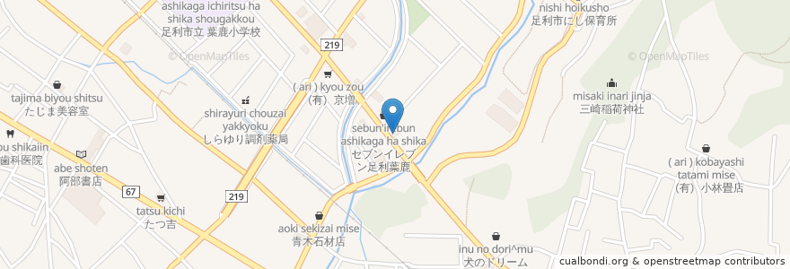 Mapa de ubicacion de すき家足利葉鹿店 en Japão, 栃木県, 足利市.