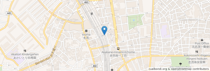 Mapa de ubicacion de だん家 en 日本, 東京都, 北区.