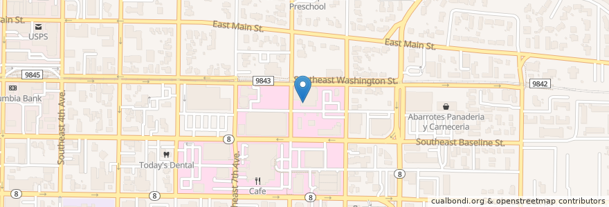 Mapa de ubicacion de Virginia Garcia Clinic en Vereinigte Staaten Von Amerika, Oregon, Washington County, Hillsboro.