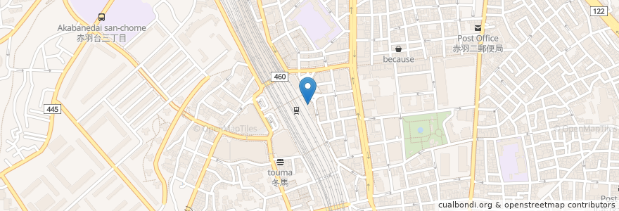 Mapa de ubicacion de 昔ながらの喫茶店友路有 赤羽2号店 en Japon, Tokyo, 北区.