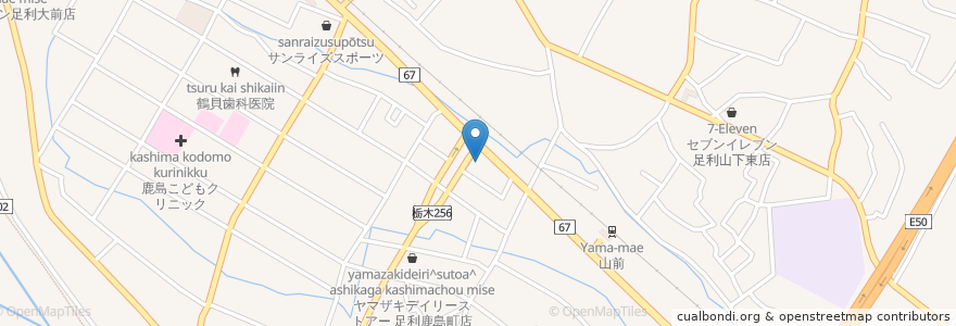 Mapa de ubicacion de 足利警察署鹿島町交番 en Japón, Prefectura De Tochigi, 足利市.
