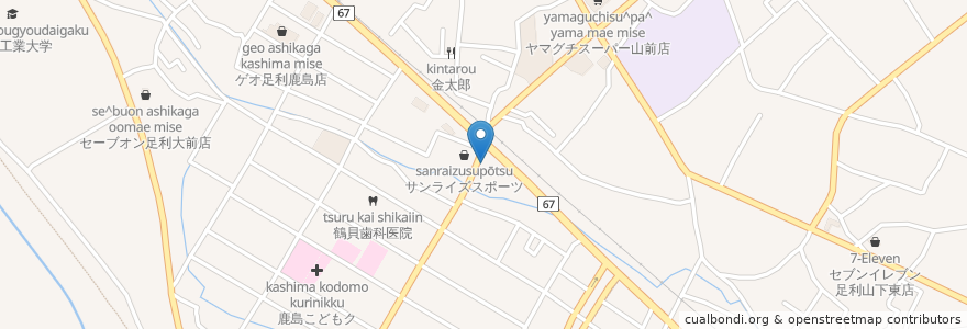 Mapa de ubicacion de ラーメンショップ足利店 en 일본, 도치기현, 足利市.