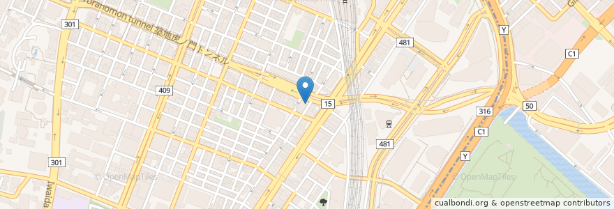 Mapa de ubicacion de Albergo en 日本, 東京都, 港区.
