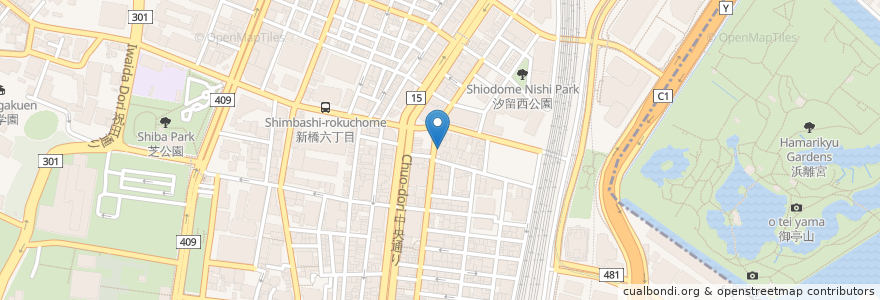 Mapa de ubicacion de Green Coffee Grass en ژاپن, 東京都, 港区.